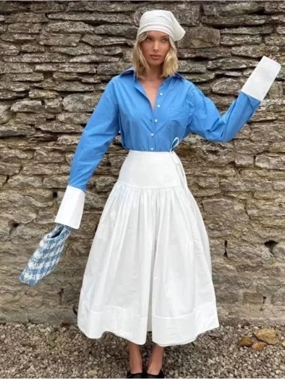 Helsa CLASSIC OVERSIZED SHIRT in tech Poplin - size M